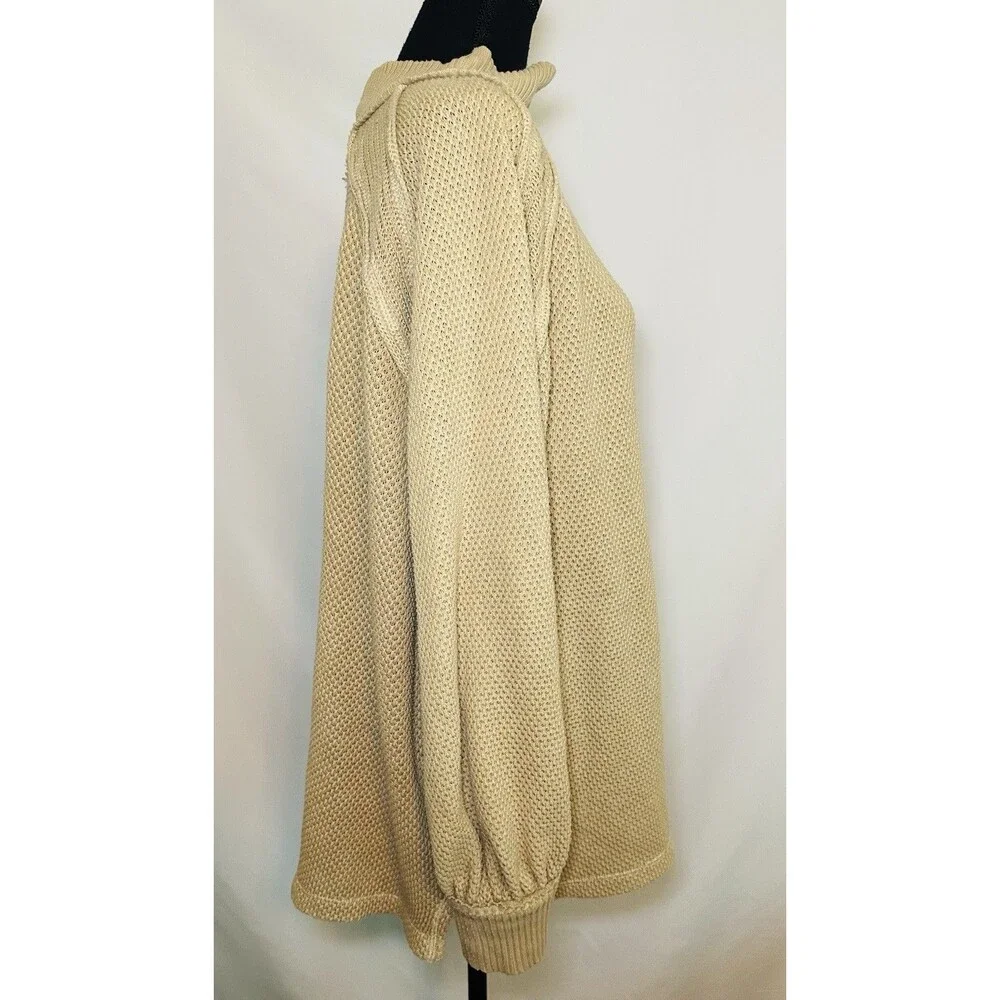 We The‎ Free Tan She's a Keeper Oversized Lagenlook Top Tunic Women's SMALL